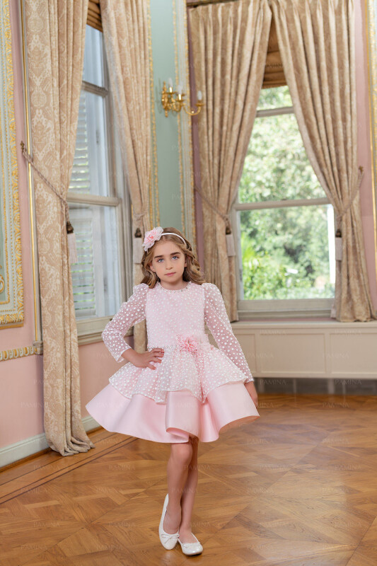 Powder Spotted Dress 4-8 AGE 33036PR - 5