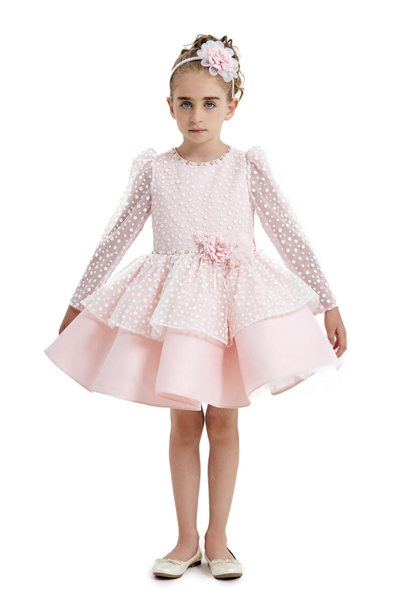 Powder Spotted Dress 4-8 AGE 33036PR - 6
