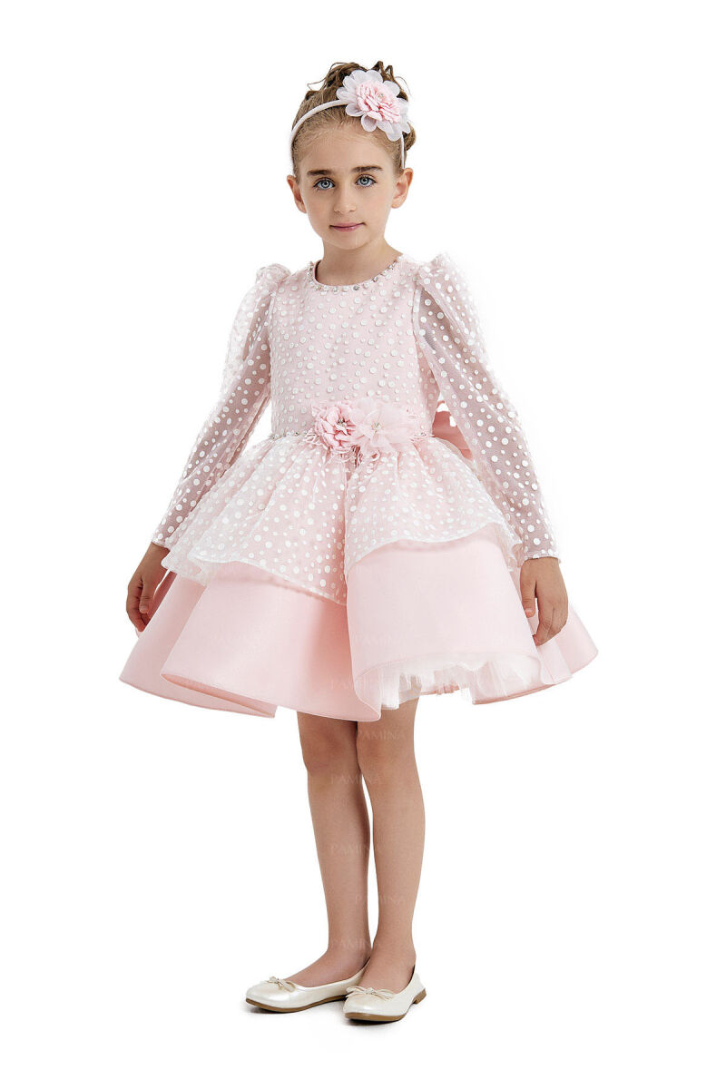 Powder Spotted Dress 4-8 AGE 33036PR - 7