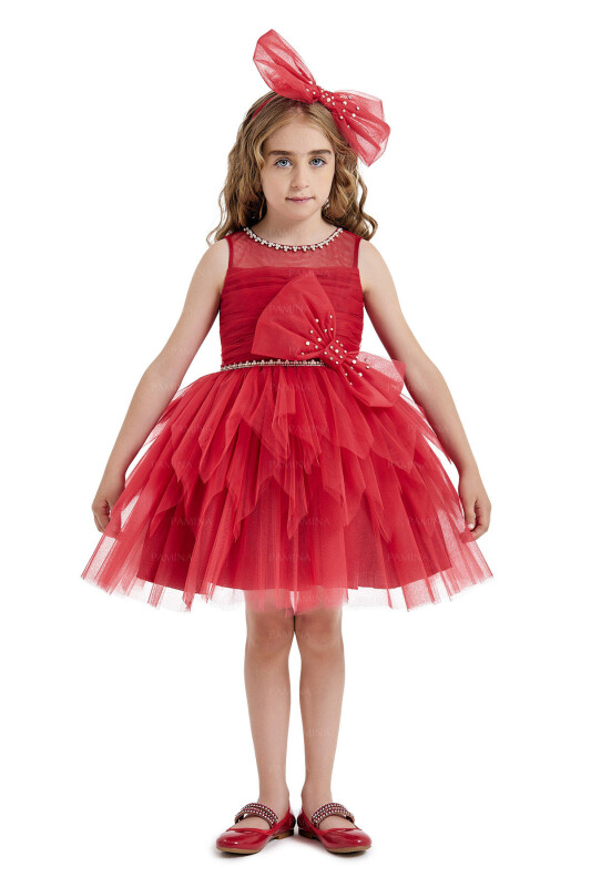 Red Dress with Ballet Skirt 4-8 AGE 33008PR 