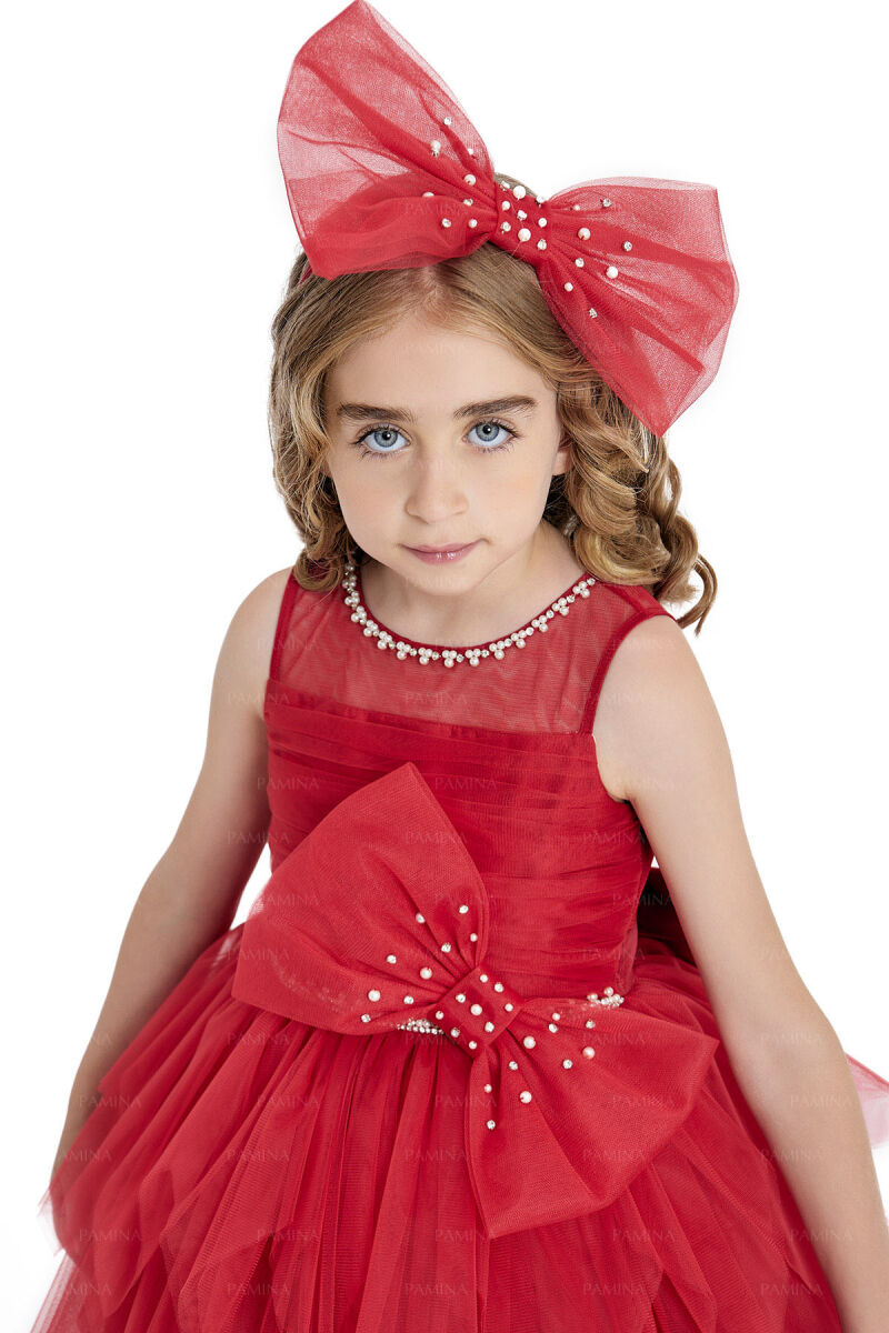 Red Dress with Ballet Skirt 4-8 AGE 33008PR - 4