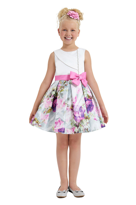 Pink Sleeveless Satin Dress 8-12 AGE 33097PR 