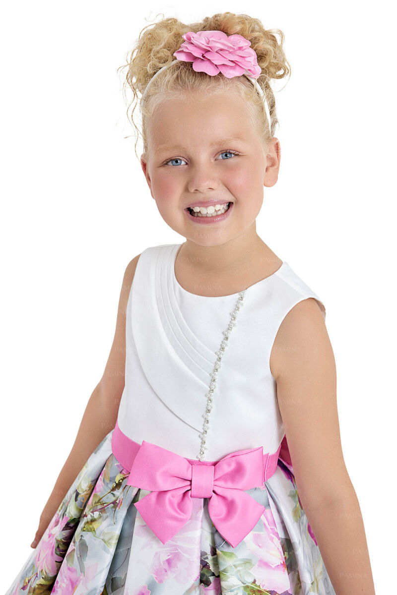 Pink Sleeveless Satin Dress 8-12 AGE 33097PR - 4