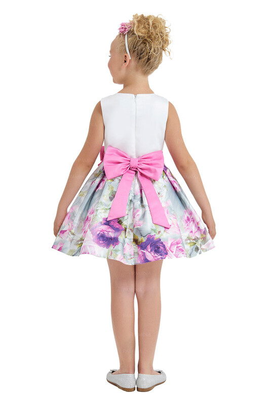 Pink Sleeveless Satin Dress 8-12 AGE 33097PR - 5