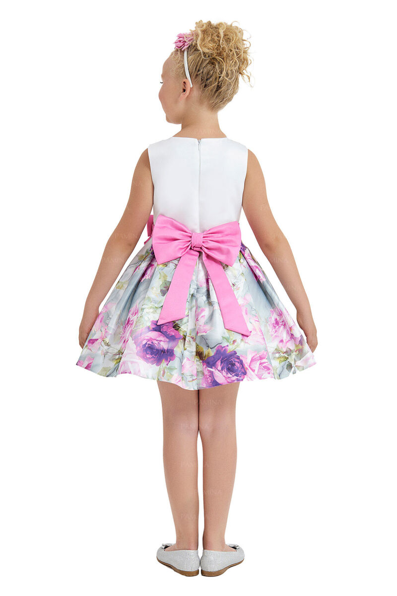 Pink Sleeveless Satin Dress 8-12 AGE 33097PR - 5
