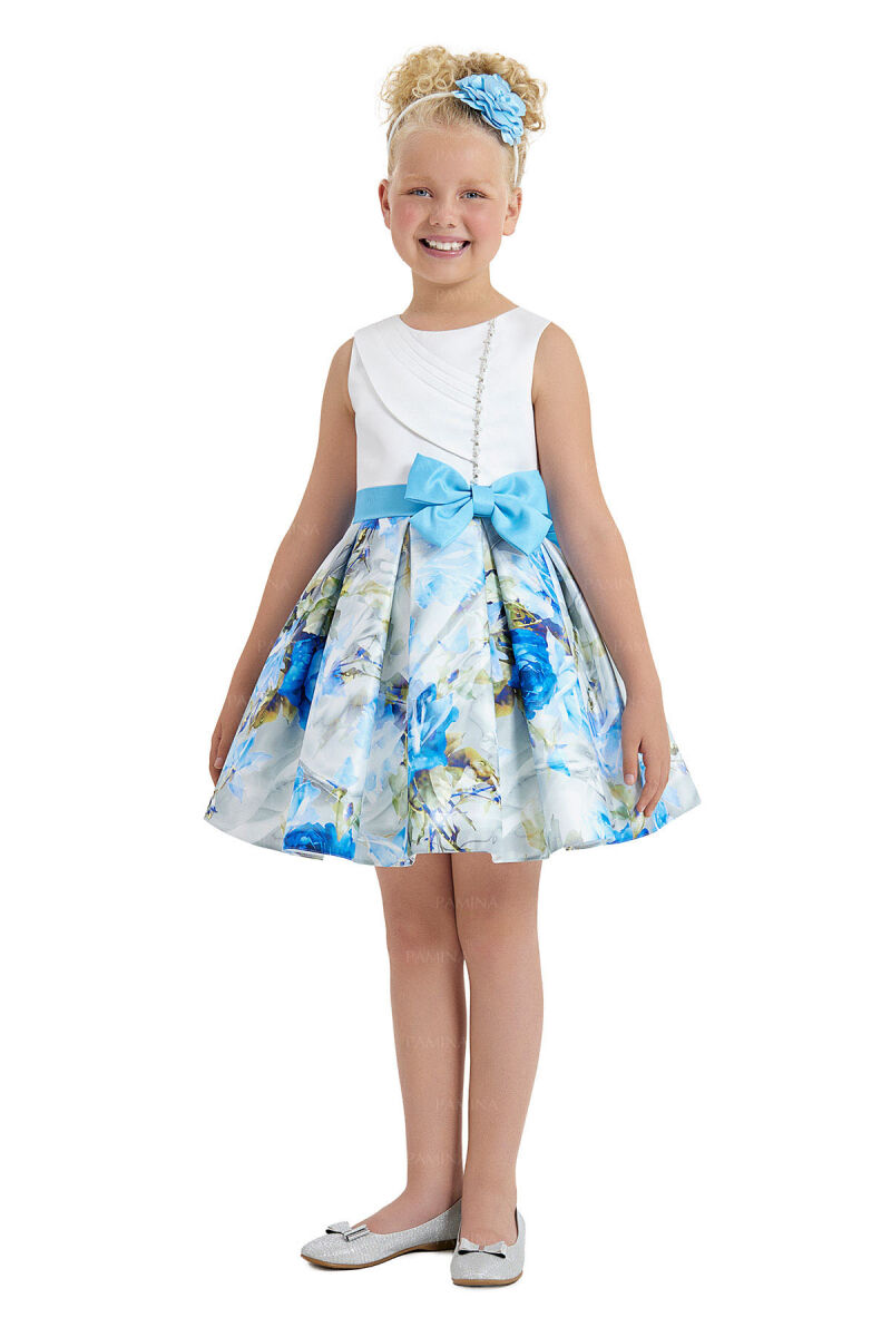Sax Sleeveless Satin Dress 8-12 AGE 33097PR - 2