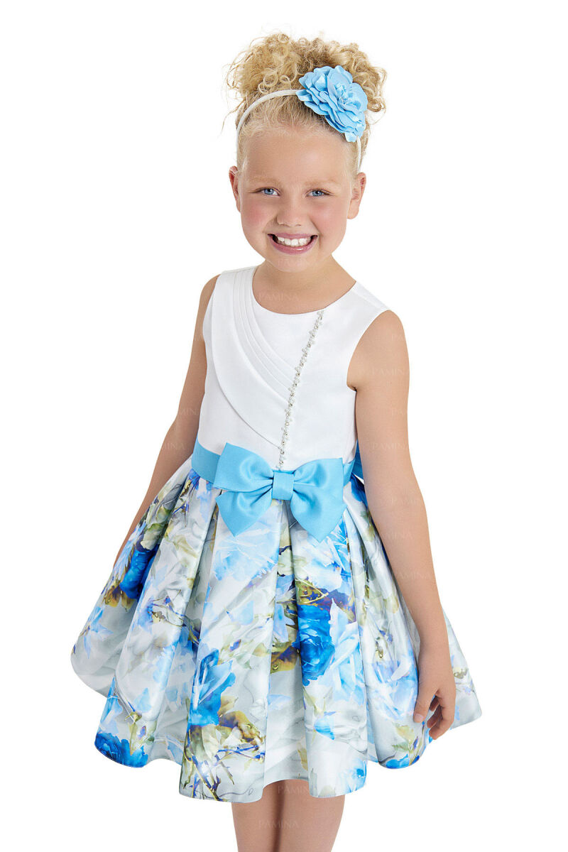 Sax Sleeveless Satin Dress 8-12 AGE 33097PR - 3