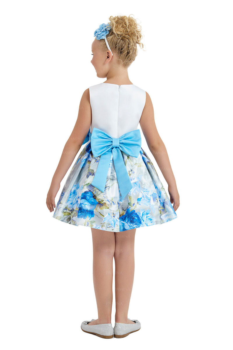 Sax Sleeveless Satin Dress 8-12 AGE 33097PR - 4