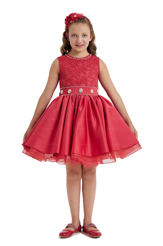 Red Laced Dress 8-12 AGE 33154PR 