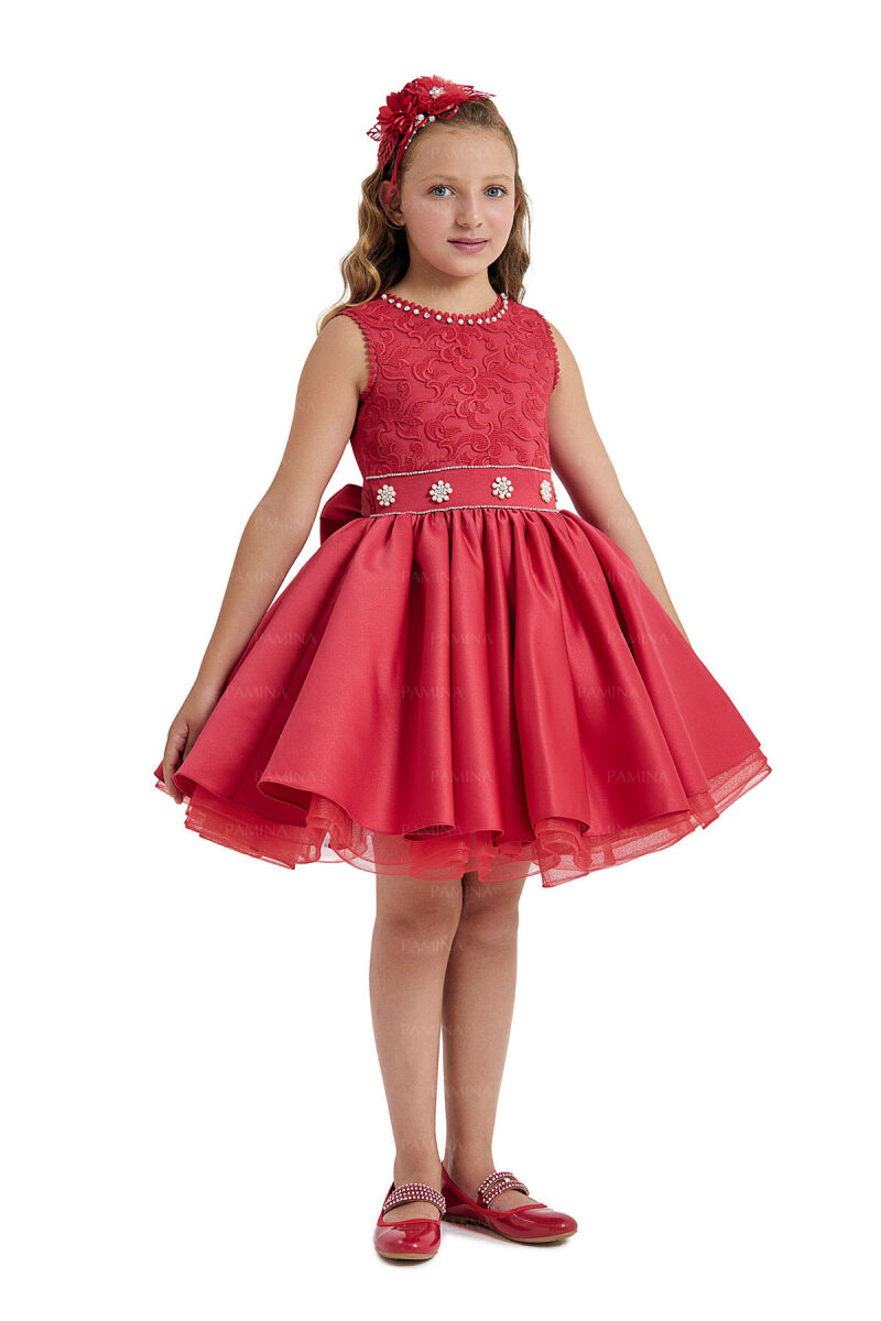 Red Laced Dress 8-12 AGE 33154PR - 2