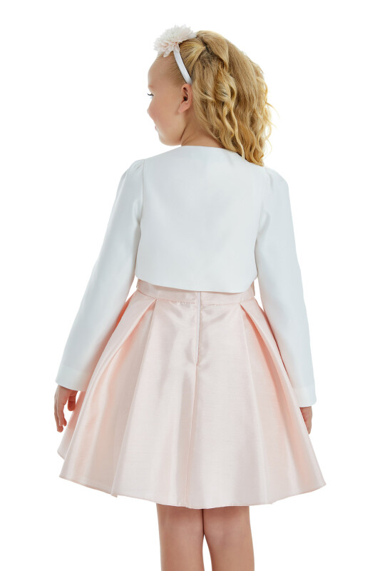 Ecru Girl Embroidered Satin Bolero 4-8 AGE 32236PR - 4