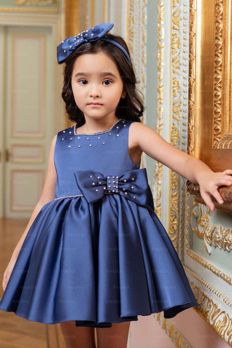 Indigo Square-Collared Dress 6-18 MONTH 33126PR - 1