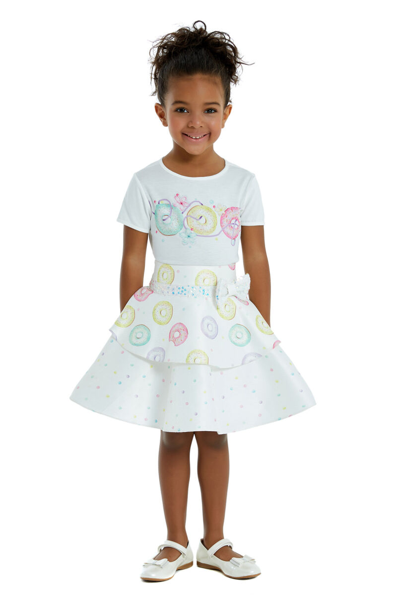 Ecru Girl Donut Printed T-shirt Skirt Suit 1-5 AGE 323502CA - 3