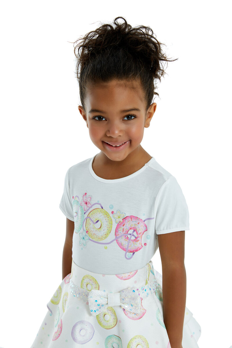 Ecru Girl Donut Printed T-shirt Skirt Suit 1-5 AGE 323502CA - 5