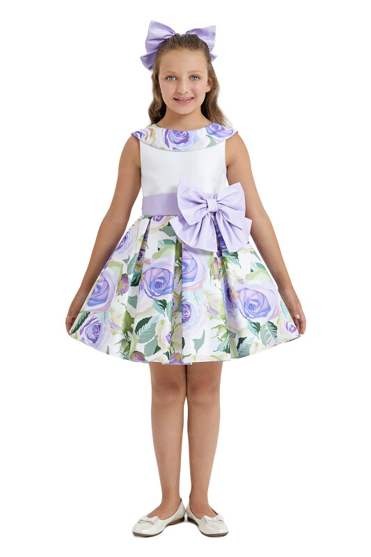 Lilac Sleeveless Satin Dress 8-12 AGE 33074PR 