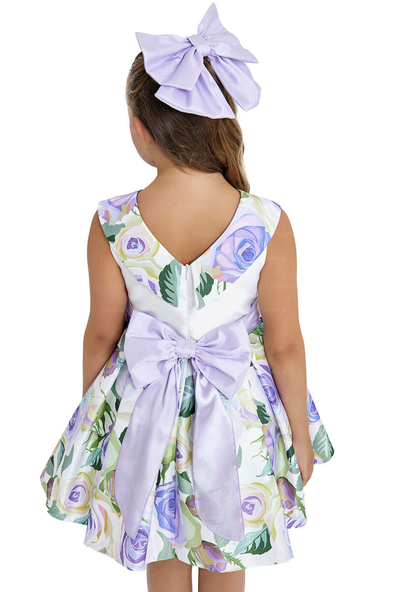 Lilac Sleeveless Satin Dress 8-12 AGE 33074PR - 4