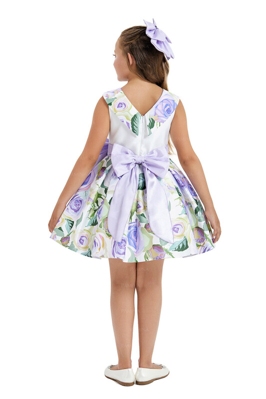 Lilac Sleeveless Satin Dress 8-12 AGE 33074PR - 5