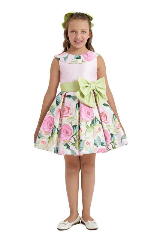 Powder Sleeveless Satin Dress 8-12 AGE 33074PR 