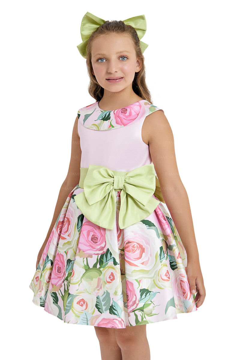 Powder Sleeveless Satin Dress 8-12 AGE 33074PR - 3
