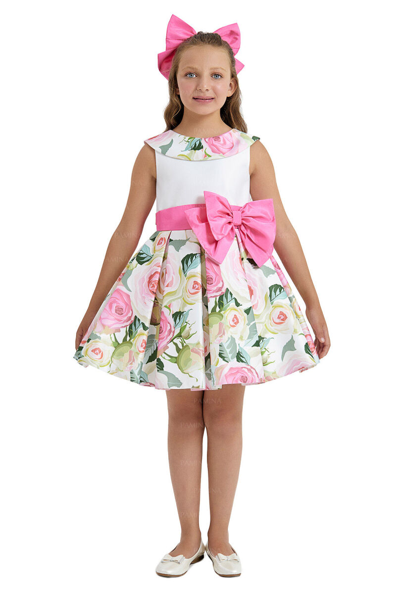 Fuchsia Sleeveless Satin Dress 8-12 AGE 33074PR - 1