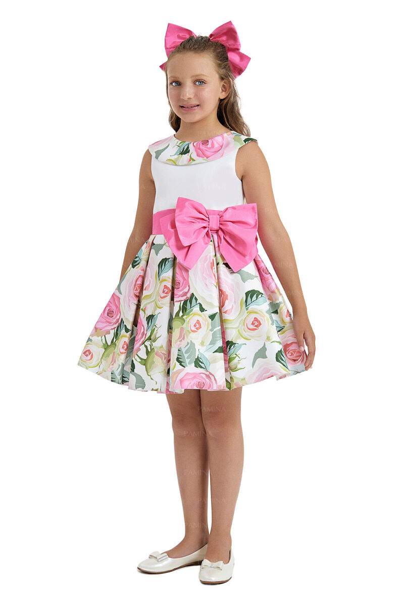 Fuchsia Sleeveless Satin Dress 8-12 AGE 33074PR - 2