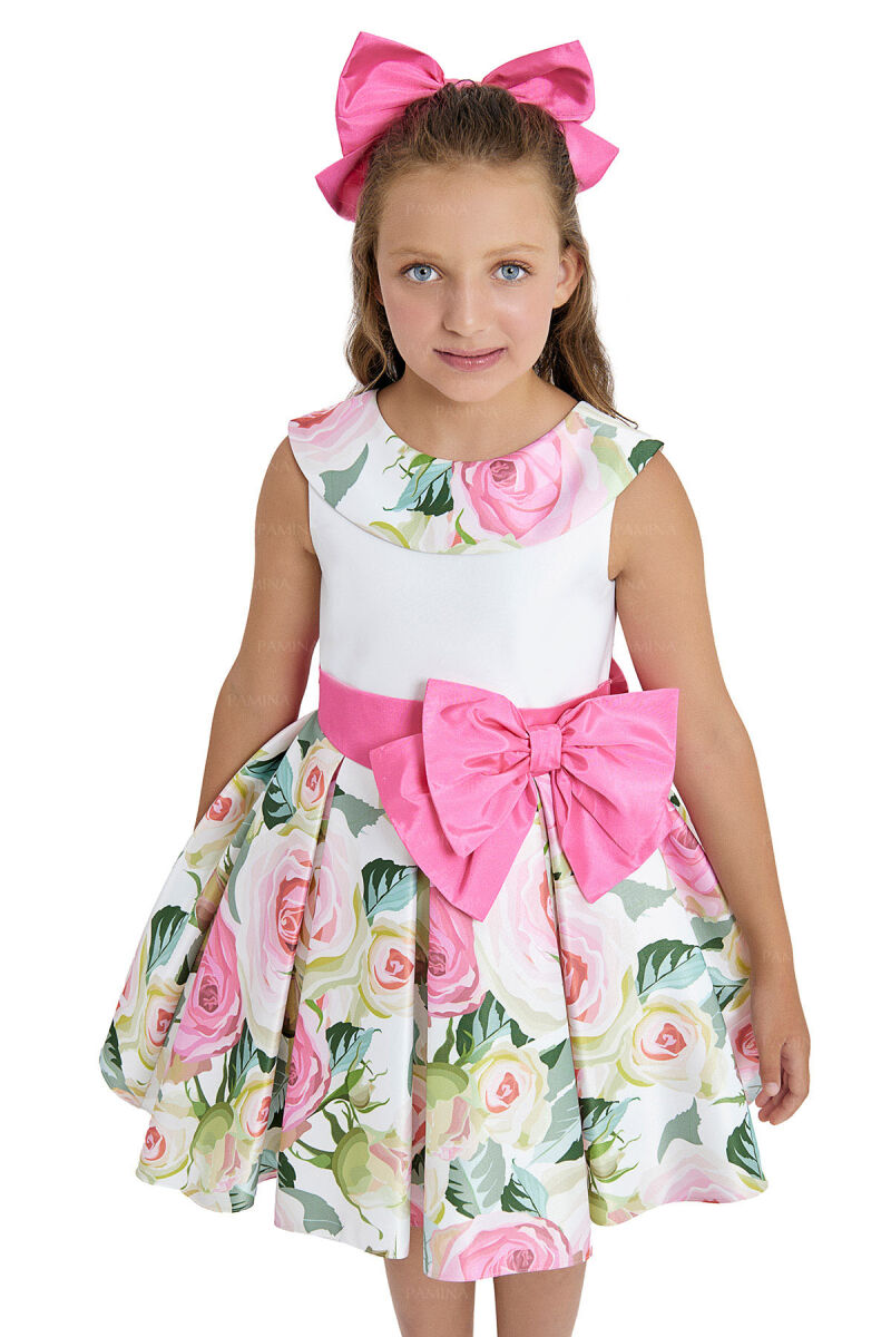 Fuchsia Sleeveless Satin Dress 8-12 AGE 33074PR - 3