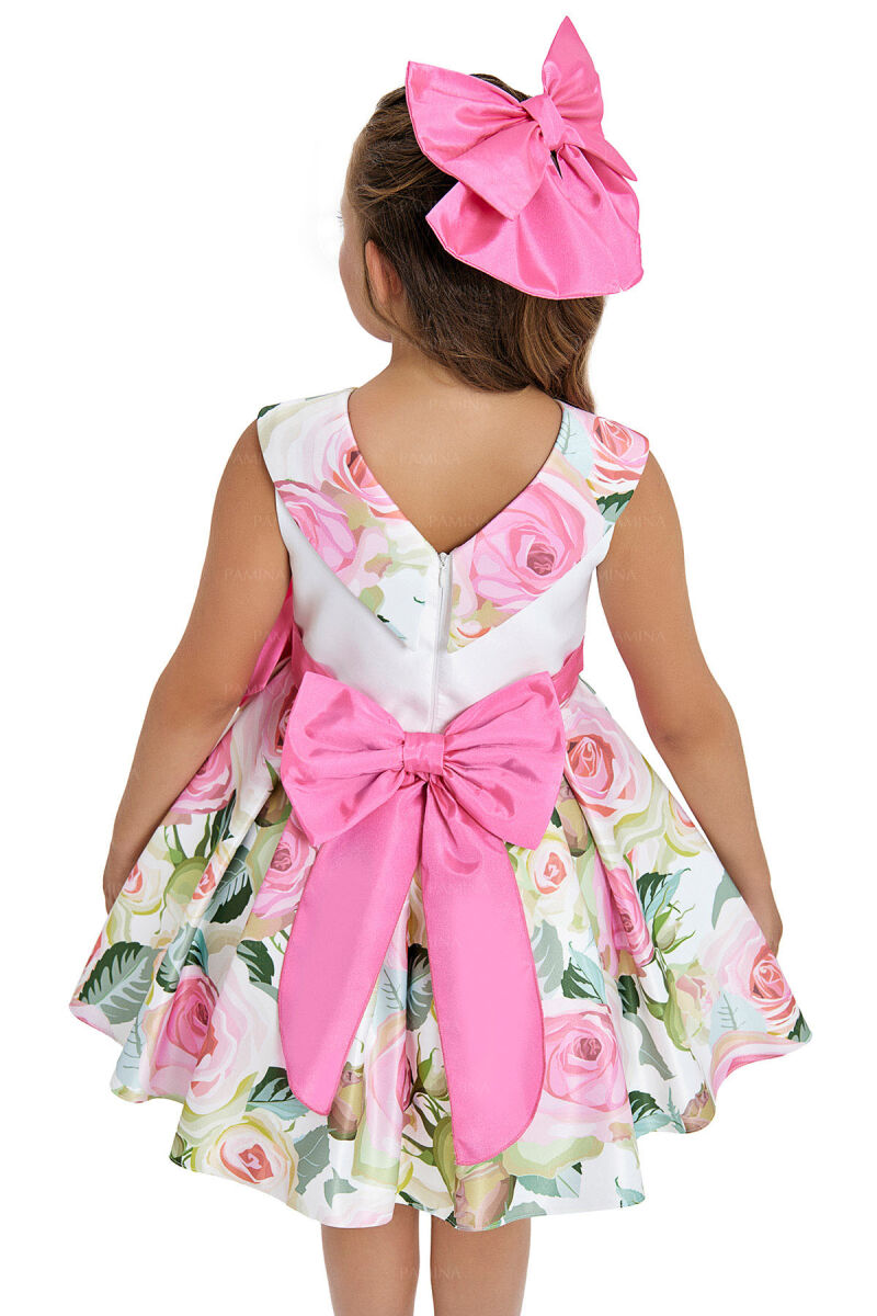 Fuchsia Sleeveless Satin Dress 8-12 AGE 33074PR - 4