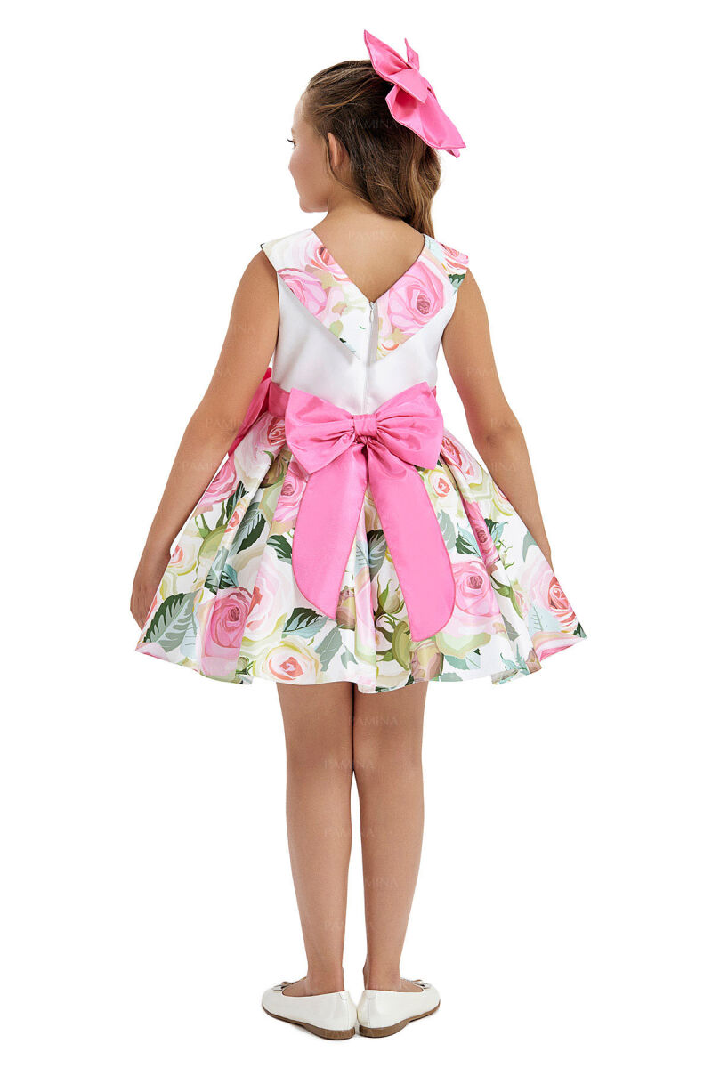 Fuchsia Sleeveless Satin Dress 8-12 AGE 33074PR - 5