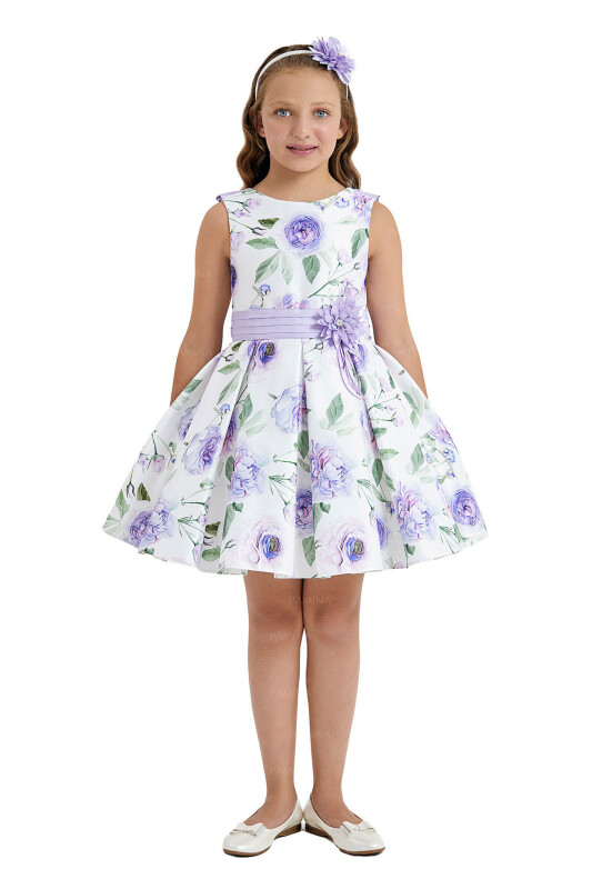 Lilac Flowered Dress 8-12 AGE 33107PR 