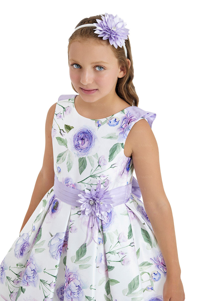 Lilac Flowered Dress 8-12 AGE 33107PR - 4
