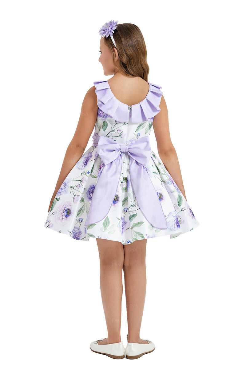 Lilac Flowered Dress 8-12 AGE 33107PR - 5