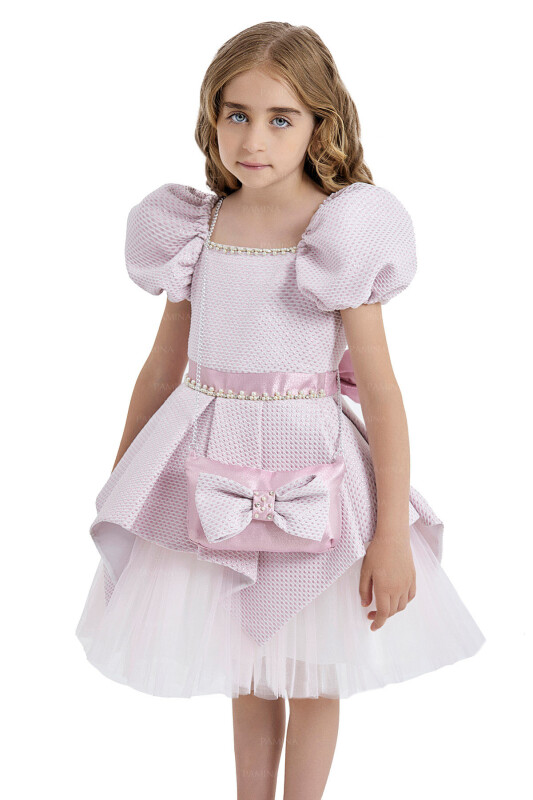 Powder Square-Collared Dress 4-8 AGE 33019PR - 3