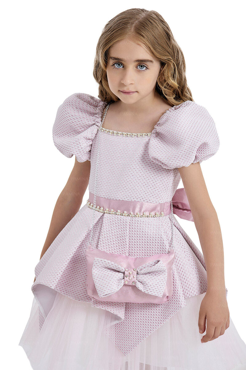 Powder Square-Collared Dress 4-8 AGE 33019PR - 4