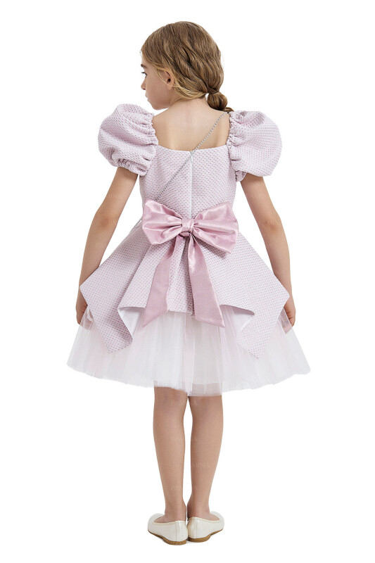 Powder Square-Collared Dress 4-8 AGE 33019PR - 5