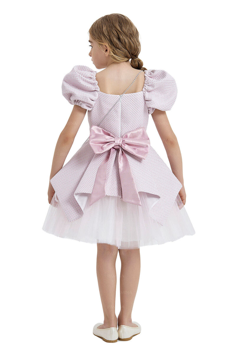 Powder Square-Collared Dress 4-8 AGE 33019PR - 5