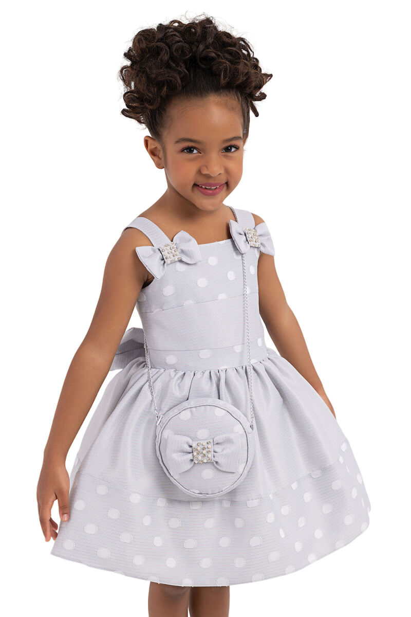 Blue Strappy dress for girls 2-6 AGE 33243PR - 3
