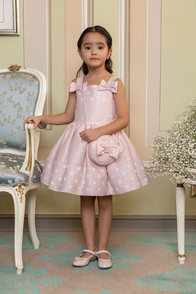Powder Strappy dress for girls 2-6 AGE 33243PR - 4