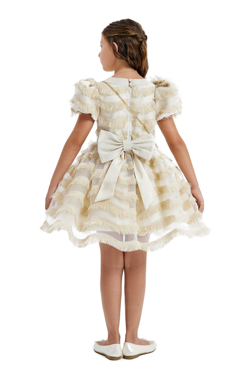 Gold Balloon-Sleeved Dress 4-8 AGE 33001PR - 10