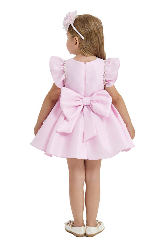 Powder Ruffle-Sleeved Dress 6-12-18 MONTH 33121PR - 4