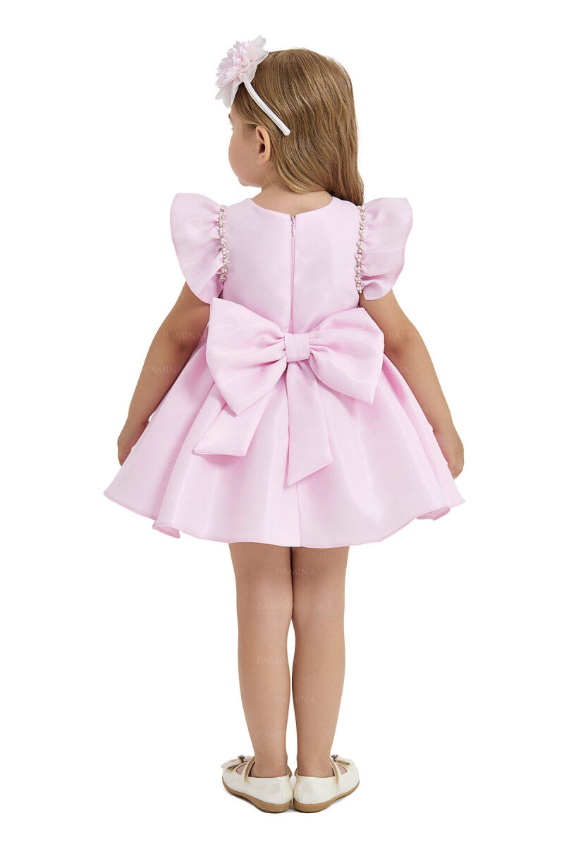 Powder Ruffle-Sleeved Dress 6-12-18 MONTH 33121PR - 4