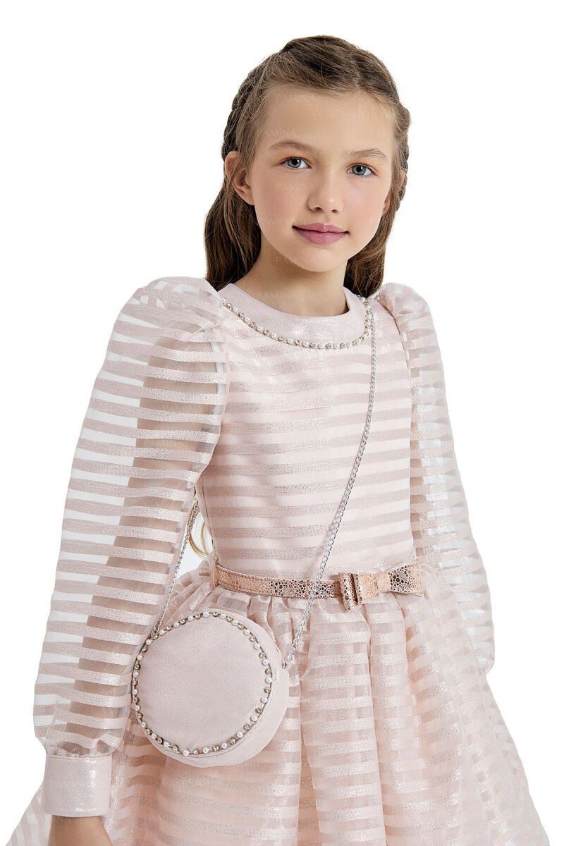 Powder Striped Organza Dress 8-12 AGE 33054PR - 9