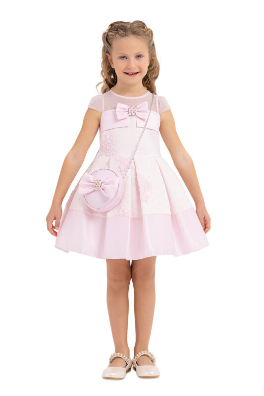 Pink Tulle neck, dress for girls 2-6 AGE 33257PR 