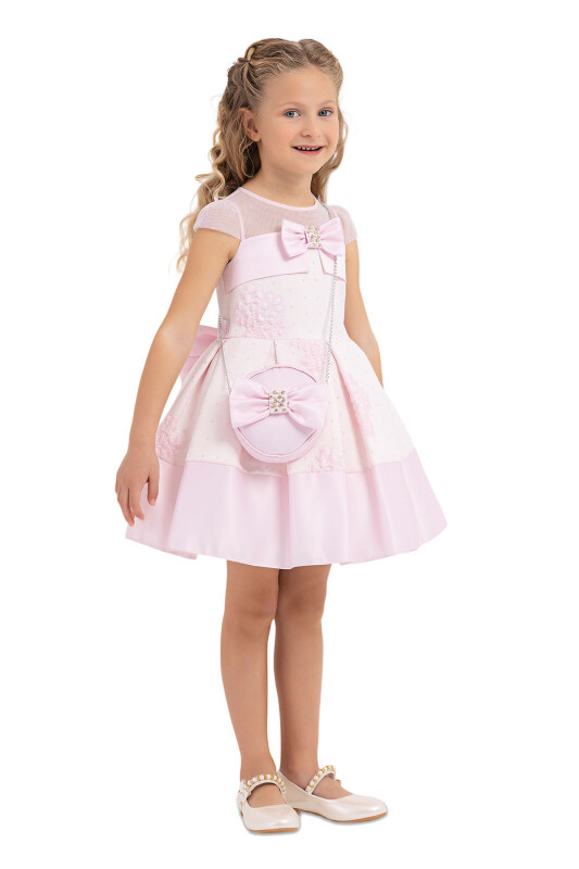Pink Tulle neck, dress for girls 2-6 AGE 33257PR - 2