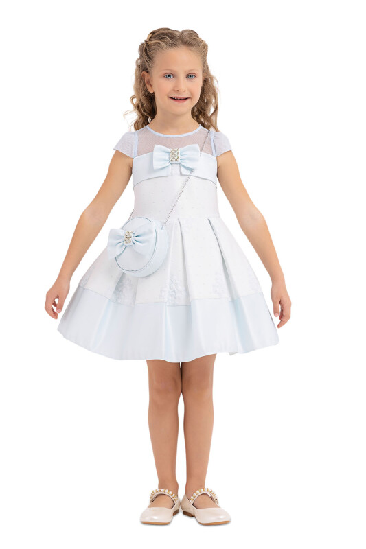Blue Tulle neck, dress for girls 2-6 AGE 33257PR - 1