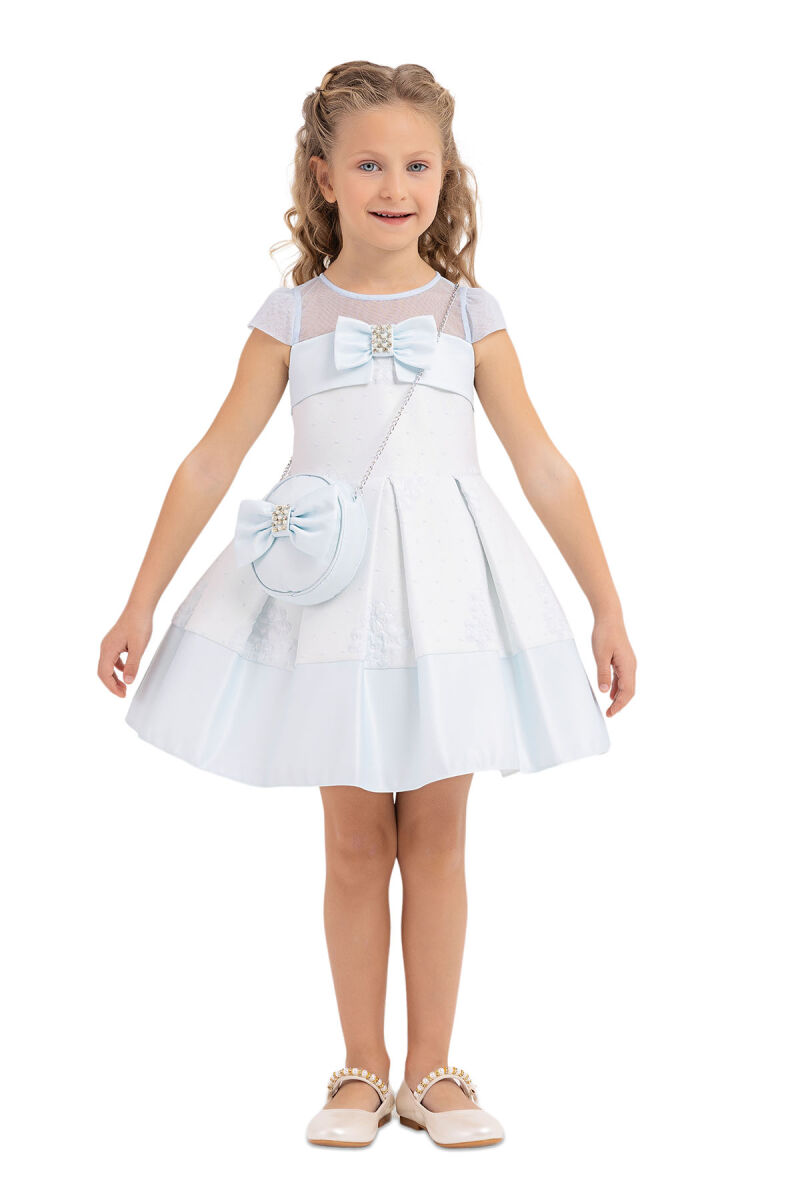 Blue Tulle neck, dress for girls 2-6 AGE 33257PR - 1