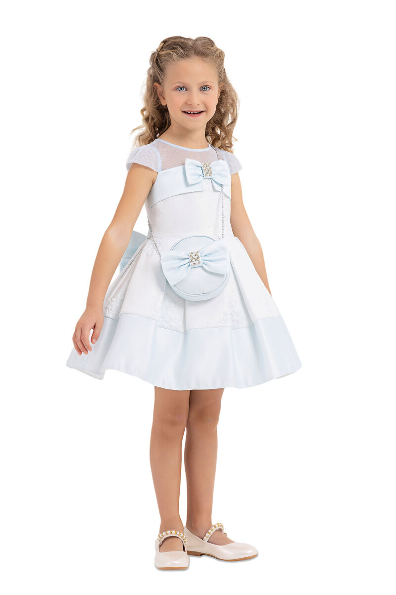 Blue Tulle neck, dress for girls 2-6 AGE 33257PR - 2