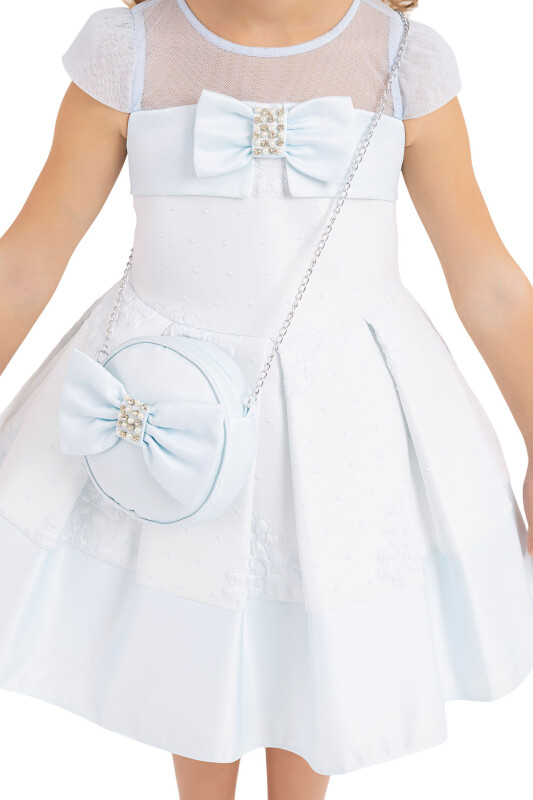 Blue Tulle neck, dress for girls 2-6 AGE 33257PR - 5