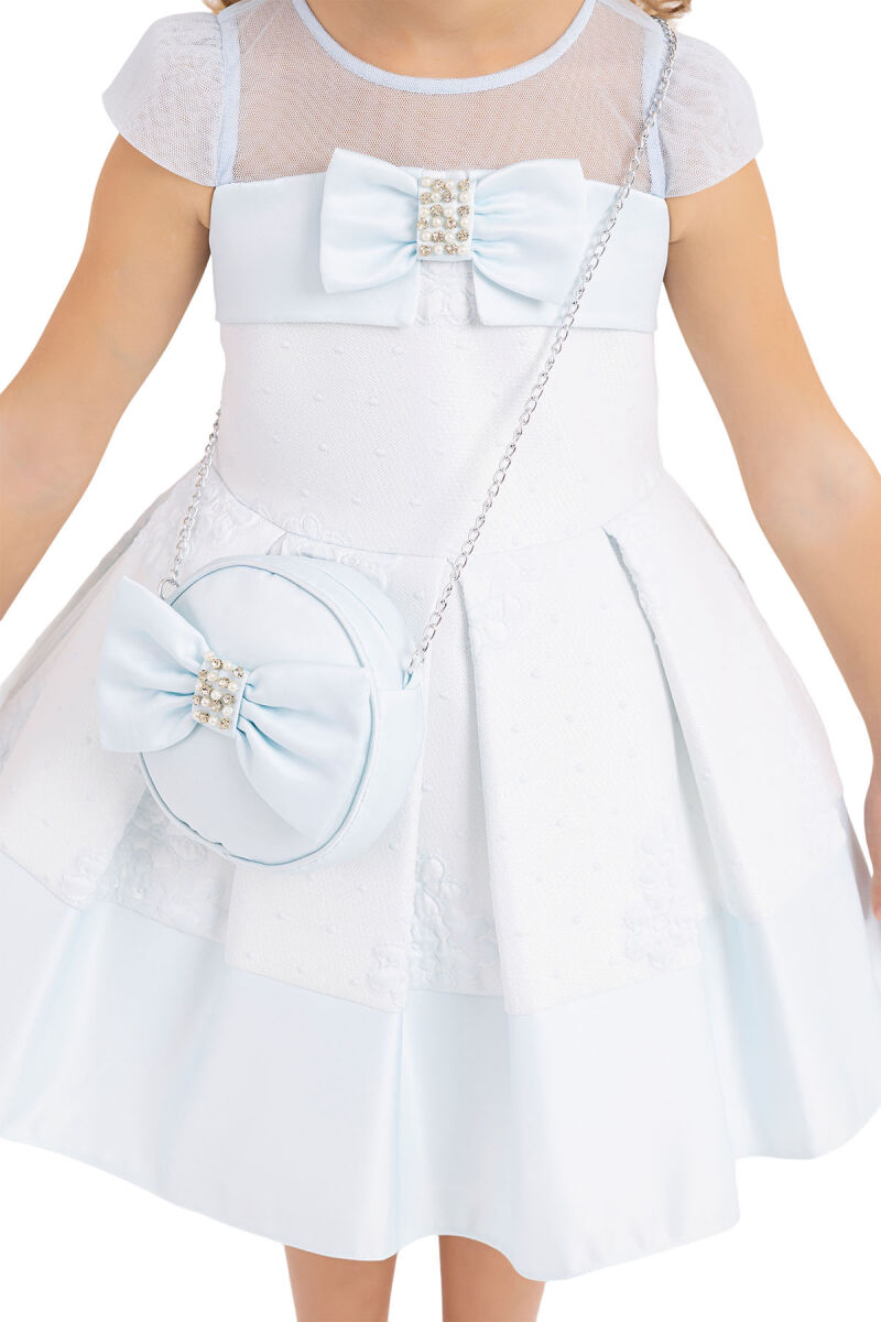 Blue Tulle neck, dress for girls 2-6 AGE 33257PR - 5