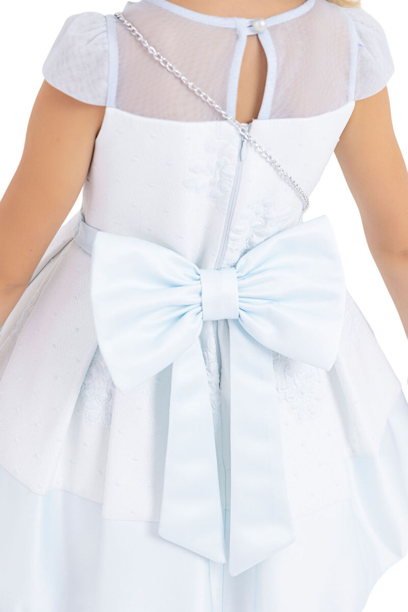 Blue Tulle neck, dress for girls 2-6 AGE 33257PR - 6