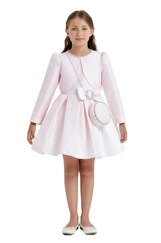 Powder Sleeveless Dress with Bolero 4-8 AGE 33033PR 